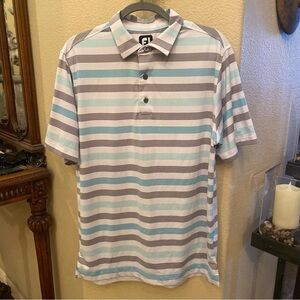 FOOTJOY Men Striped Polo Golf Top Size Medium